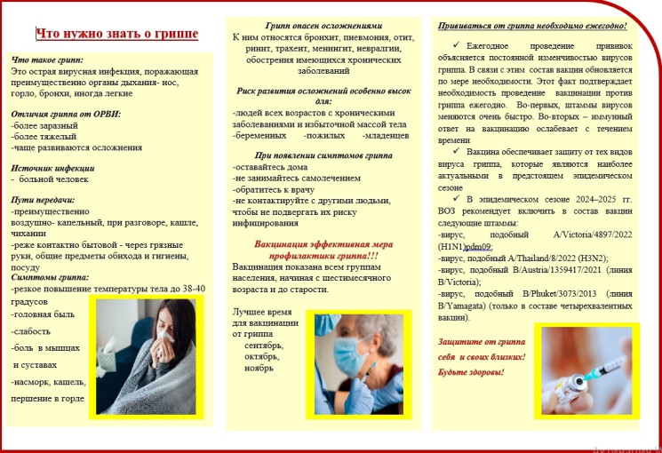 Памятки "Что нужно знать о гриппе" Памятки "Что нужно знать о гриппе".
